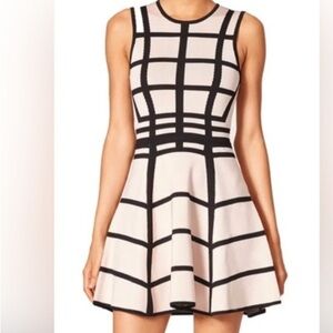 Black and White Grid Pattern Dress